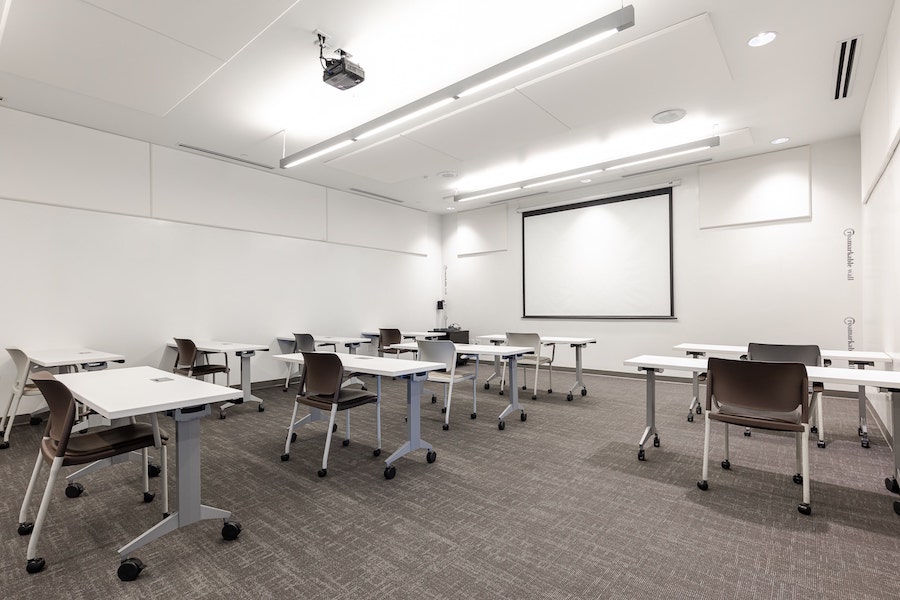 Socially distanced meeting room in Atlanta, Georgia