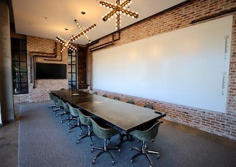 Boardroom with exposed brick in Atlanta, GA