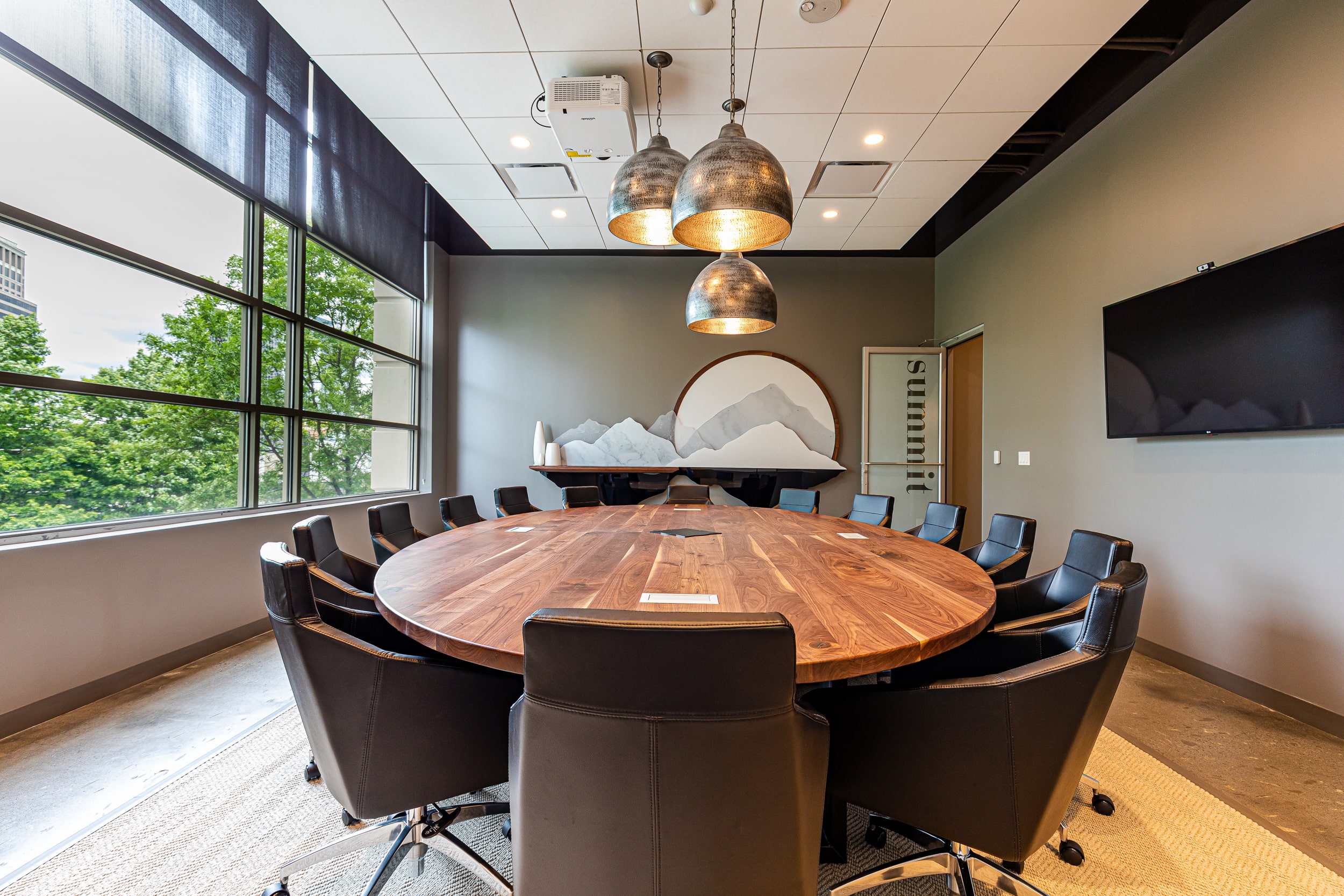 Corporate boardroom with large window in Buckhead Atlanta