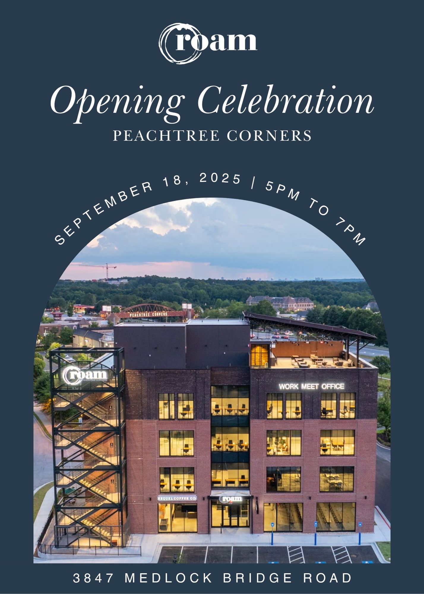 Roam Peachtree Corners - Opening Celebration - Invite Roam Peachtree Corners - Opening Celebration - Invite