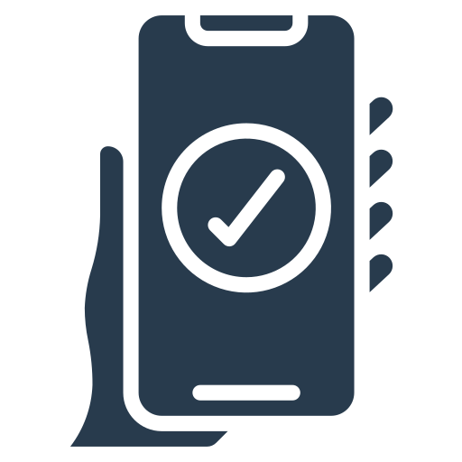 hand holding mobile phone icon