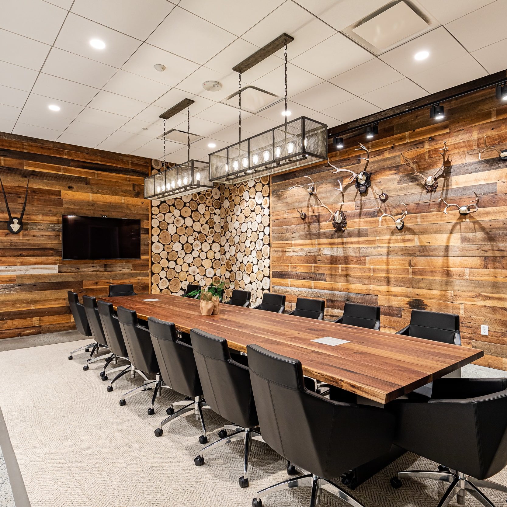 Cabin-inspired boardroom in Buckhead Atlanta